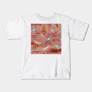 Blue and Yellow Dragonflies Kids T-Shirt